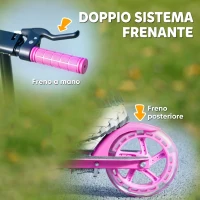 AIYAPLAY Monopattino per Bambini 3-8 Anni con Ruote Luminose, Impugnatura Regolabile e Freno Posteriore, Rosa(m-6)
