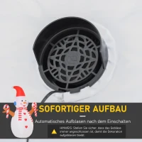 HOMCOM 2,4 m opblaasbare sneeuwpop met zwaailicht kerstversiering voor binnen en buiten tuin gazondecoratie feest wit + rood 180 x 100 x 240 cm(m-6)