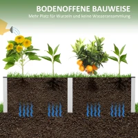 Outsunny Hoge plantenbak met open bodem, hoge zijkanten, weerbestendig, aluminium frame, 200 x 50 x 56 cm, Grijs(m-5)