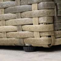 Outsunny Set da Giardino 6 Pezzi in Rattan con Divani, Poltrone e Tavoli Contenitore, Beige(m-8)