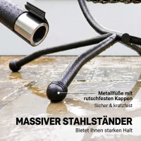Outsunny Hangstoel, zit- en rugkussen, opvouwbare zitmand, bekerhouder, metalen frame, grijs(m-4)