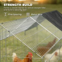 PawHut Rabbit Run with Protective Cover for  Small Animals, Chickens, Guinea Pigs, Tortoises, 180 x 75 x 75 cm, Black(m-7)