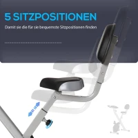 HOMCOM Hometrainer fietstrainer met 8 niveaus van magnetische weerstand staal zwart(m-6)