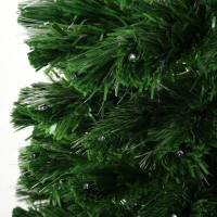 HOMCOM 5 Feet Prelit Artificial Christmas Tree with Multi-Coloured Fiber Optic LED Light, Holiday Home Xmas Decoration, Green(m-8)