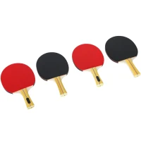 SPORTNOW Set 4 Racchette da Ping Pong e 8 Palline con Custodia per Trasporto, Rosso e Nero(m-11)