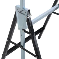 HOMCOM Set of 2 Adjustable Telescopic Builders Trestle, DIY Steel Work Bench Carpenter, Folding Saw Horse Tools Black(m-8)