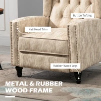 HOMCOM Chesterfield-Style Reclining Armchair - Beige(m-7)