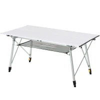 Outsunny Table pliante en aluminium table de camping table de jardin 6 personnes hauteur réglable + sac de transport(m-11)