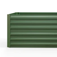 Outsunny Plantenkuip, Handige Bloemenbed voor het Planten, Verzorgen en Kweken, Verhoogd Bed, Staal, Groen(m-9)