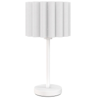HOMCOM Bureaulamp in retrostijl, Nachttafellamp, Kunststof kap, Knopschakelaar, Wit