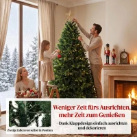 HOMCOM Kunstkerstboom 180 cm met 2419 PE- en PVC-takpunten, scharniersysteem, groen(m-6)