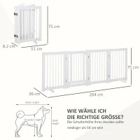 PawHut Hondenrek voor dieren veiligheidshek inklapbaar steunvoeten 75 cm wit(m-3)