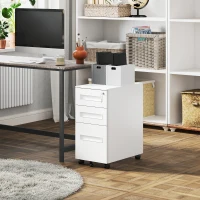 Vinsetto Three-Drawer Steel Filing Cabinet - White(m-10)