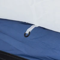 Outsunny Tente de camping dôme familiale pour 6-8 personnes avec 4 portes en filet zippées, tissu Oxford amovible, crochet pour lampe, sac de transport dim. 350L x 350l x 230H cm - blanc et bleu(m-9)