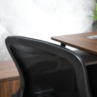 Vinsetto Mesh tekenstoel Ergonomische bureaustoel met zwenkwielen Zwart(m-9)