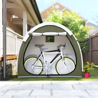 Outsunny Tente à Vélo Abri de Vélo Portable pour 2 Vélos Imperméable avec poche sac transport Tissu Oxford 200 x 80 x 170 cm vert(m-8)
