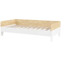 AIYAPLAY Cama para Niños de +3 Años 140x70 cm Cama Infantil de Madera Carga 80 kg para Dormitorio Blanco y Natural(m-11)
