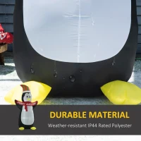 HOMCOM 8ft Inflatable Penguin & Christmas Banner Decoration Indoor Outdoor Weather-Resistant Shell Fun Cute(m-5)