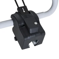 HOMCOM Porte-vélos d'attelage 3 vélos -Porte-vélos sur Boule d'attelage Broches 3 vélos - Sangles de sécurité, Bloque-Cadres intégrés - Espace Plaque immatriculation - alu. Noir(m-9)