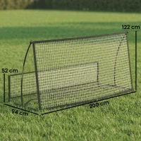 SPORTNOW Plasă de Ricochet Portabilă 2-în-1, Dublă Față și Pliabilă, Negru(m-3)