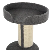 PawHut kattenboom speelboom krabpaal met platform sisal pluche grijs(m-10)