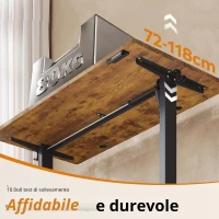 Scrivania elettrica regolabile in altezza, 3 impostazioni memoria, sistema anti-collisione, 160x70,2x72,2-118 cm, Marrone(m-6)