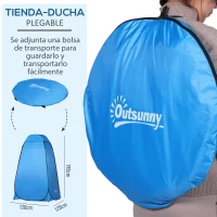 Outsunny Tienda de Ducha Portátil con Bolsa de Transporte para Baño Inodoro 120x120x190 cm Azul(m-6)
