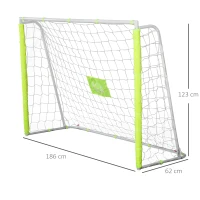 HOMCOM Fußballtor mit Metallrahmen und Netz für Fußballtraining im Garten, im Freien 186x62x123 cm Gelb(m-3)