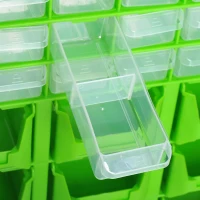 DURHAND Plastic 39 Drawer Parts Organiser Wall Mount Storage Cabinet Garage Small Nuts Bolts Tool Clear(m-8)