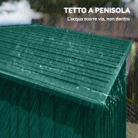 Outsunny Casetta da Giardino in Metallo con Prese d'Aria e Porta Scorrevole, 159x106x181 cm, Verde(m-6)