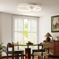 HOMCOM Lámpara de Techo LED 40W 3000 K/4000 K/6500 K para Dormitorio Salón Cocina Comedor Blanco(m-10)