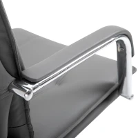 Vinsetto Poltrona Sedia da Ufficio Design Moderno Altezza Regolabile Imbottita, Pelle PU Cotone PP, Grigio, 64 x 57 x 91-101 cm(m-7)