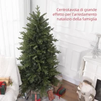 HOMCOM Albero di Natale Artificiale da 180 cm con 1821 Rami e Base in Metallo, Verde(m-4)