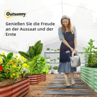 Outsunny 6x3x2m Kas, Toegankelijk, Met 8 Vensters, Deur, Vliegengaas, en Metalen Frame - Wit(m-8)