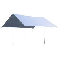 Outsunny Tenda da Sole Portatile 3x3 m, Tendalino Parasole Impermeabile per Campeggio, e Spiaggia, Bianco(m-1)