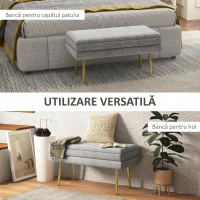 HOMCOM Banca de Depozitare Otomana, Tapiterie Catifelata(m-6)