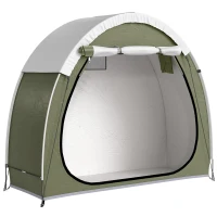 Outsunny Tente à Vélo Abri de Vélo Portable pour 2 Vélos Imperméable avec poche sac transport Tissu Oxford 200 x 80 x 170 cm vert(m-1)