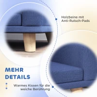 PawHut Hondenbed hondenbank huisdierbank, eucalyptushout, 98 x 67 x 25 cm, Blauw(m-6)