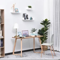 HOMCOM Floating Shelves, Set of 3 Wall Shelf, Shelves for Wall Invisible Mounting, Bedroom Living Room, White(m-6)