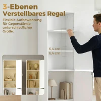 HOMCOM 180 cm hoge boekenkast, moderne kast met 5 niveaus en verstelbare planken, vrijstaande opbergkast, wit(m-5)