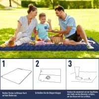 Luchtmatras opblaasbaar luchtbed campingmatras slaapmat pongee blauw(m-6)