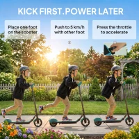 SPORTNOW Electric Scooter for Kids, with LED Display, Green(m-4)