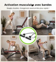 Banc de musculation multifonctionnel, pliable & peu encombrant, cadre en acier robuste, 110x40,6x40,6 cm, noir(m-5)