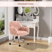 Vinsetto directiestoel zithoogteverstelling, draaistoel roze + zilver(m-6)