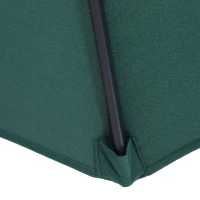 Outsunny Parasol droit parasol inclinable de jardin balcon terrasse manivelle toile polyester imperméabilisée haute densité 180 g/m² Ø2,6 x 2,35H m aluminium vert foncé(m-9)