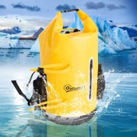 Outsunny Bolsa Estanca 30L PVC Bolsa Seca Impermeable Mochila con Correa Ajustable para Deporte Aire Libre Φ27.5x67cm(m-2)