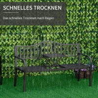 Outsunny tuinbank met uitschuifbare tafel voor 2-3 personen Metalen parkbank(m-6)