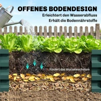 Outsunny Bedplantenbak met Stalen Kast Groen 120 x 120 x 30 cm(m-6)