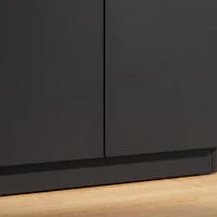 HOMCOM 120 cm Tall Storage Cabinet Cupboard, 3-Tier File Organiser Wooden Filing Cabinet, Black(m-11)