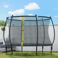 SPORTNOW 8ft Outdoor Trampoline with Enclosure Net, Spring Cover, Black(m-9)